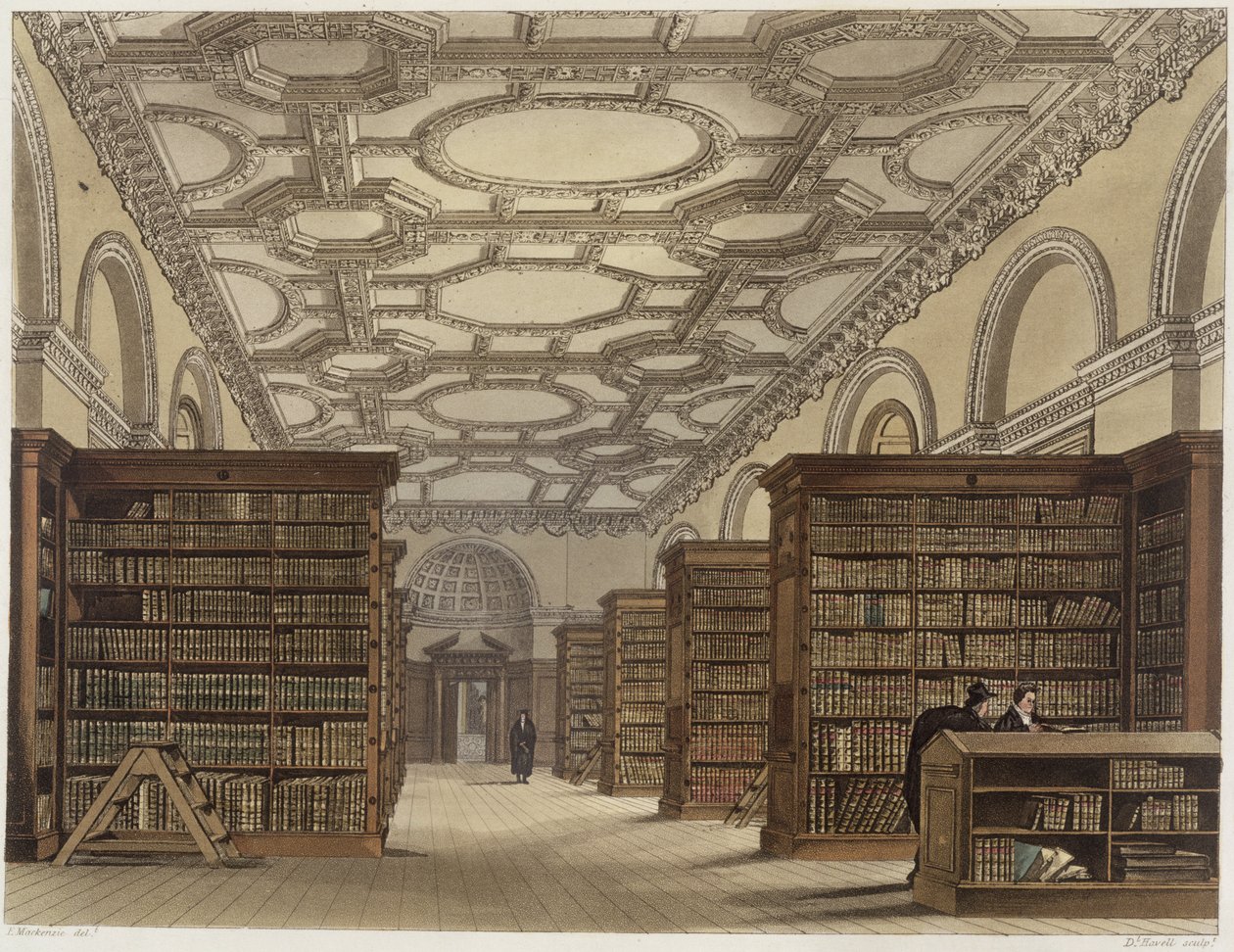Interior of the Public Library, Cambridge, from 