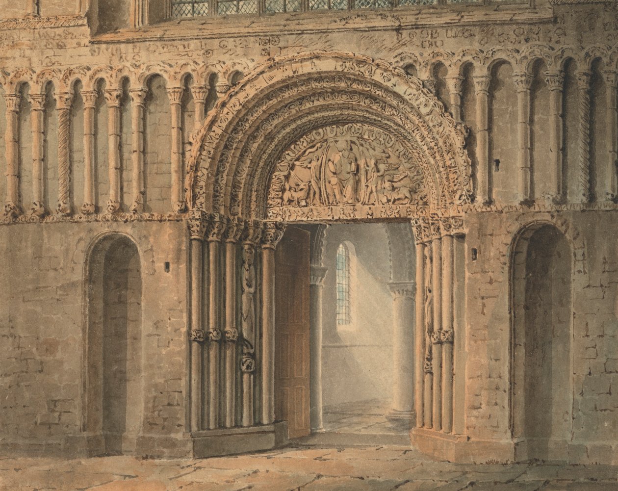 The West Door, Rochester Cathedral, Kent by Frederick Mackenzie