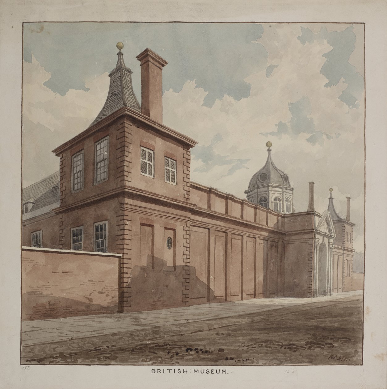 View of the British Museum, Holborn, c.1807 by Frederick Nash