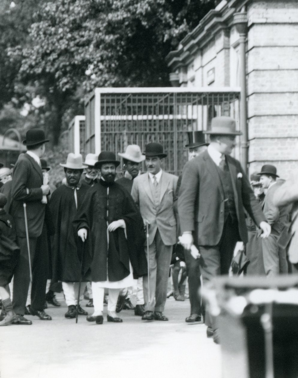 Sir Peter Chalmers Mitchell with Ethiopian Regent Haile Selassie and his entourage, London Zoo by Frederick William Bond