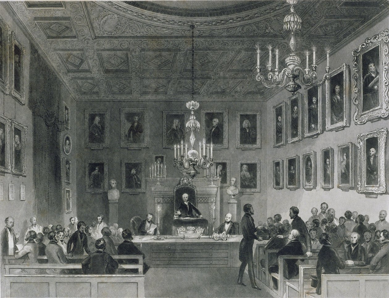 View of the Interior of Somerset House, Showing a Meeting of the Royal Antiquarian Society by Frederick William Fairholt