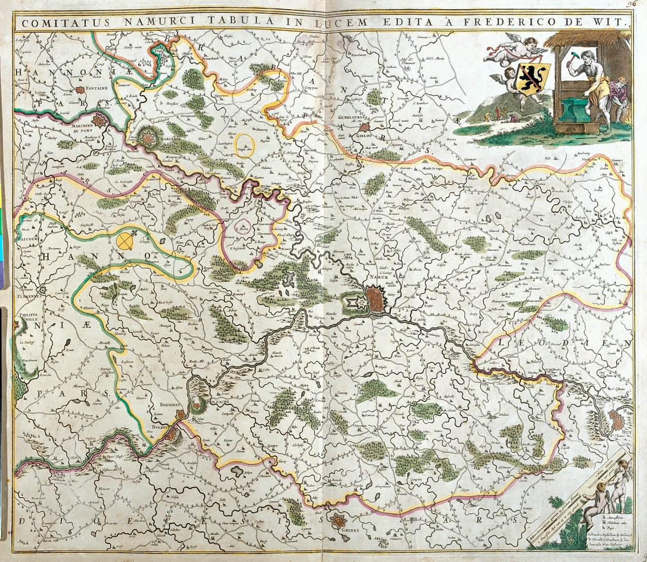 Map of the County of Namur (Belgium) by Frederick de Wit