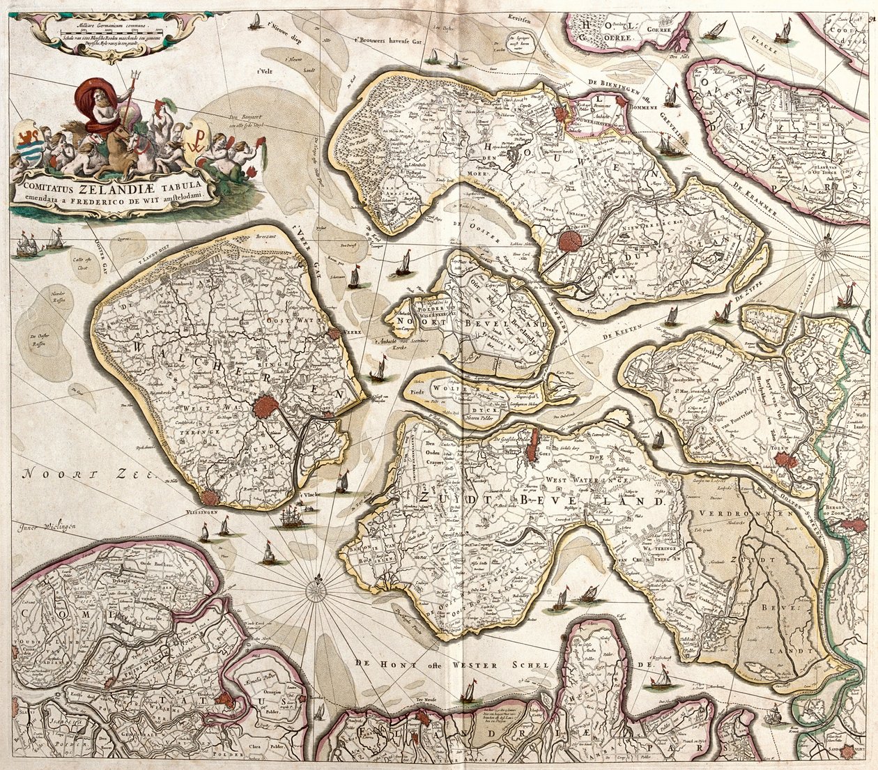 Map of the County of Zeeland (Netherlands) by Frederick de Wit