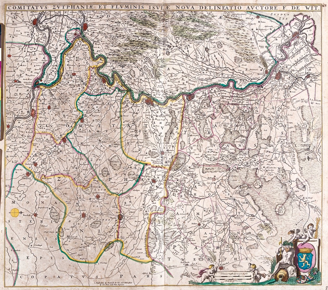 Map of the County of Zutphen (Germany) by Frederick de Wit