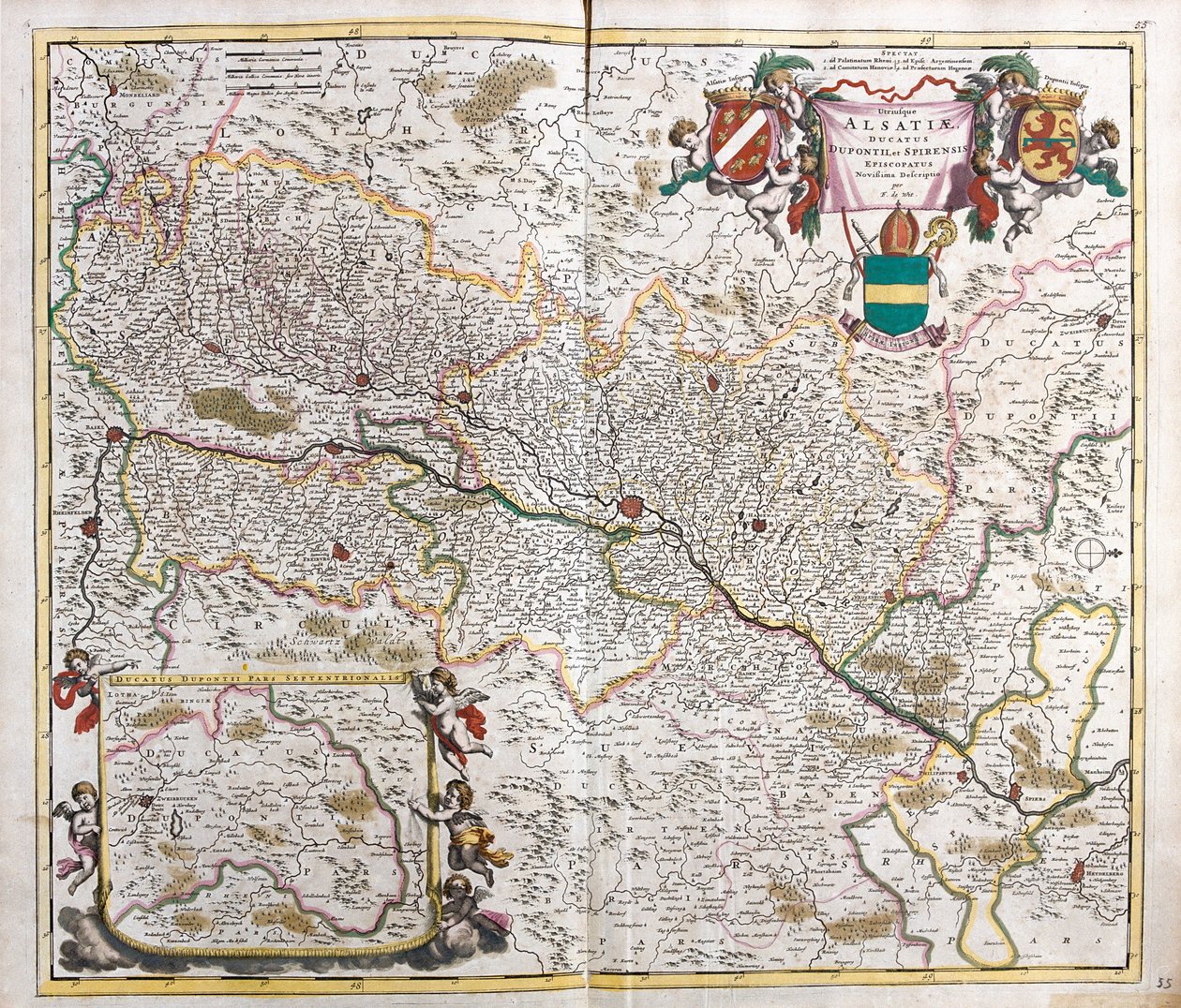 Map of the Duchy of Alsace, France by Frederick de Wit