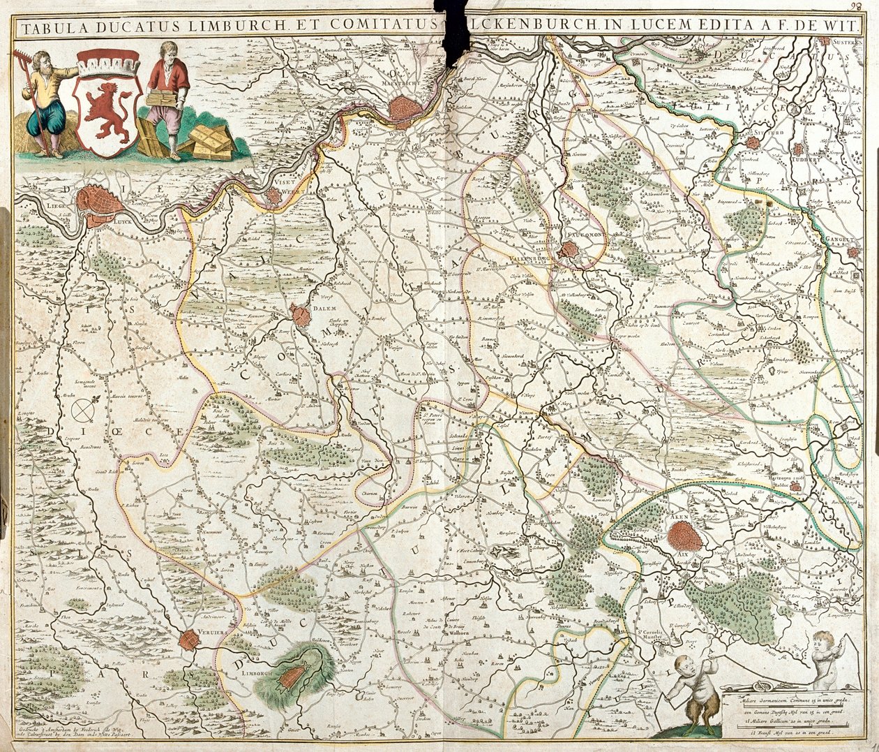 Map of the Duchy of Limburg (Belgium) by Frederick de Wit