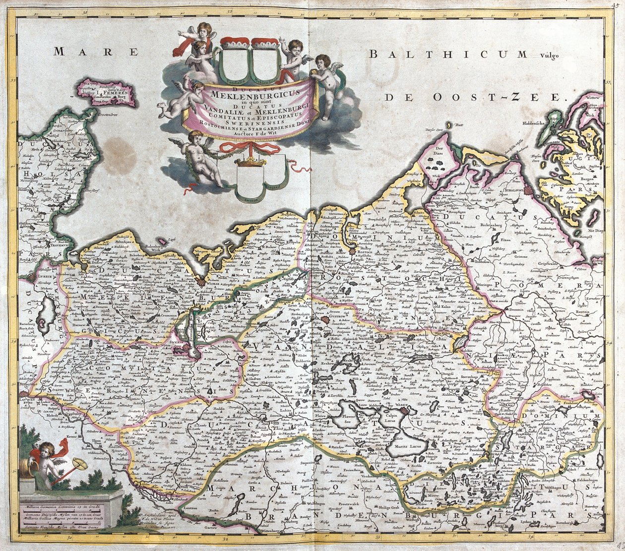 Map of the Duchy of Mecklenburg Schwerin (Germany) by Frederick de Wit