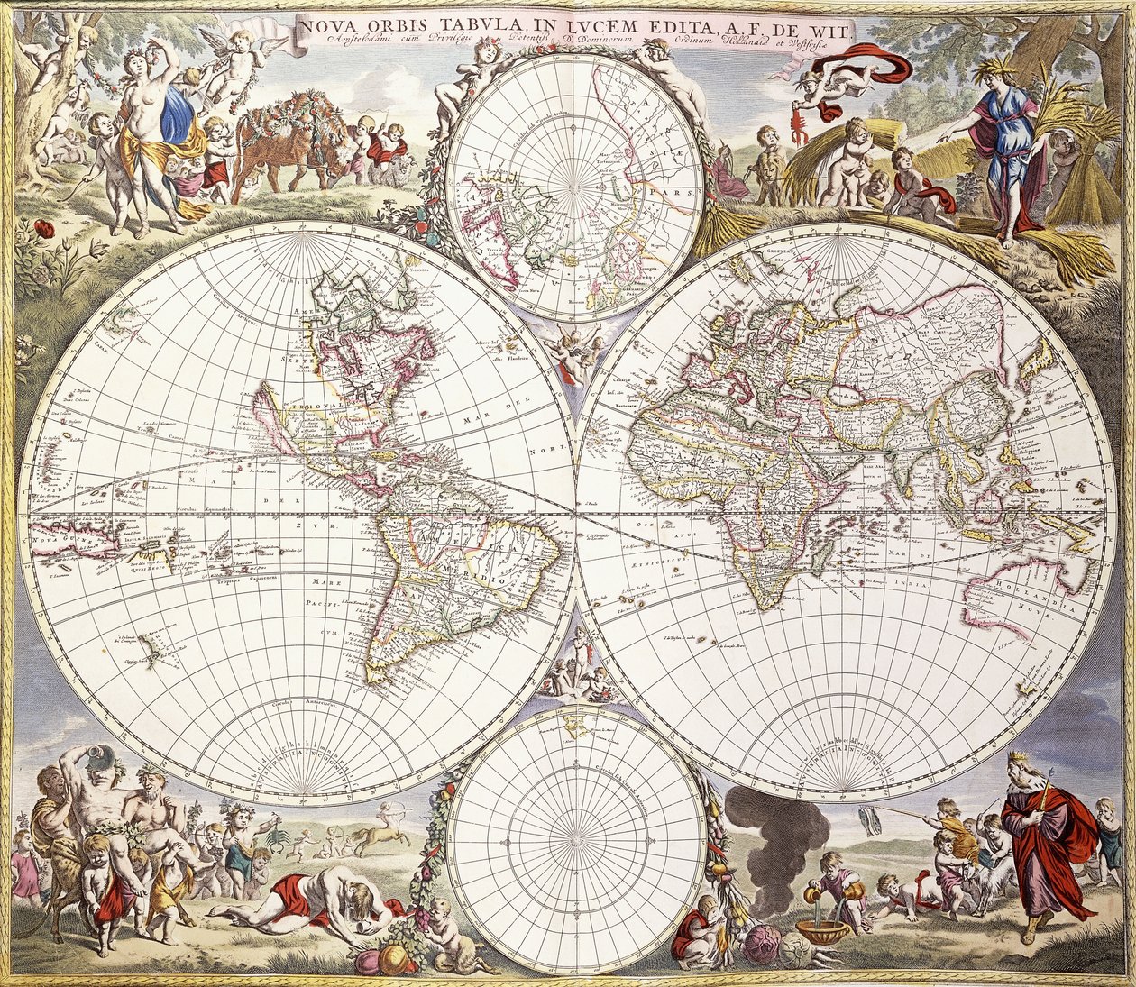World Map from Atlas Maior by Frederick de Wit