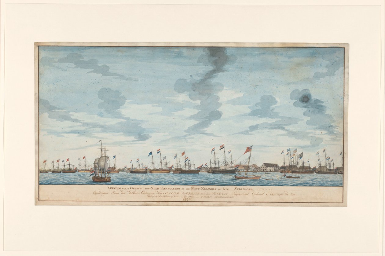 View of the City of Paramaribo by Frederik Jägerschiöld (signed by artist)