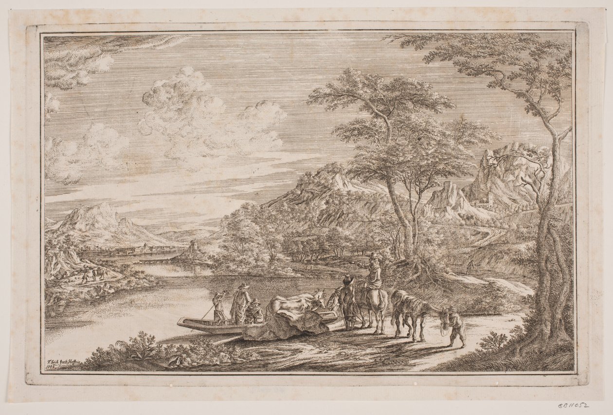 A Ferry Place in a Mountainous Region by Frederik Laub