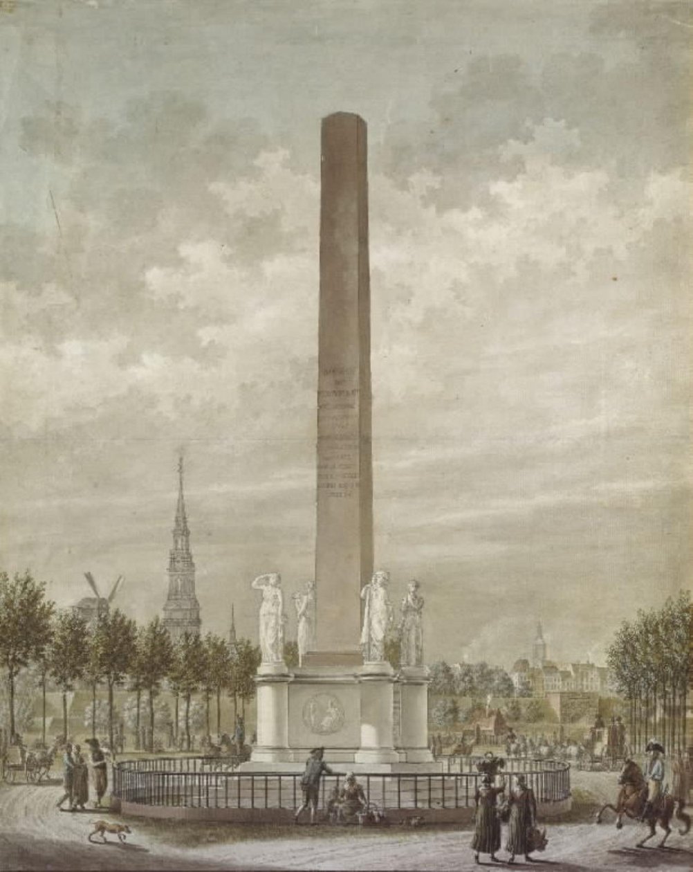 The Liberty Column Seen from the Frederiksberg Side by Frederik Ludvig  Bradt