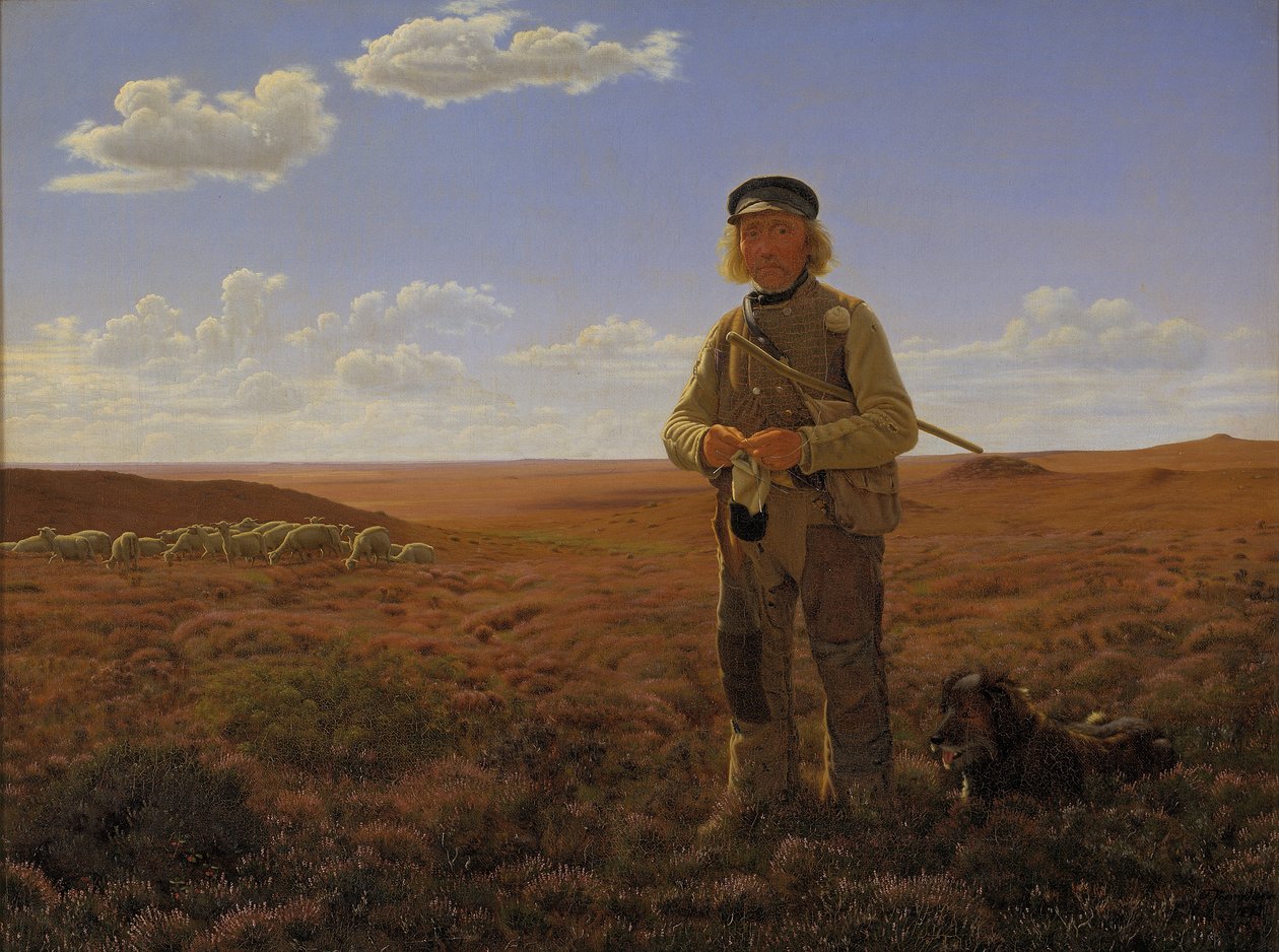 A Jutland Shepherd on the Heath by Frederik Vermehren