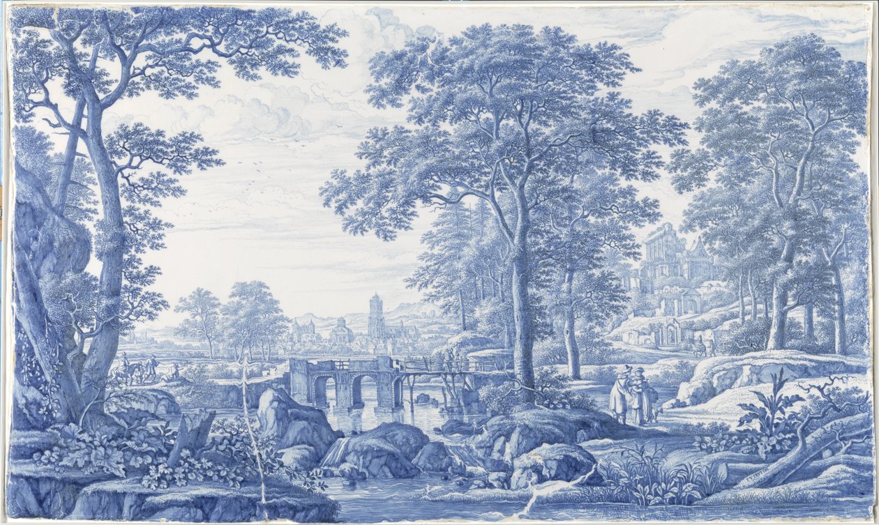 Plaque with an Italianate Landscape by Frederik van Frytom (attributed to)