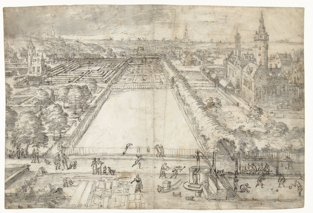 Castle with a Park Near a City by Frederik van Valckenborch