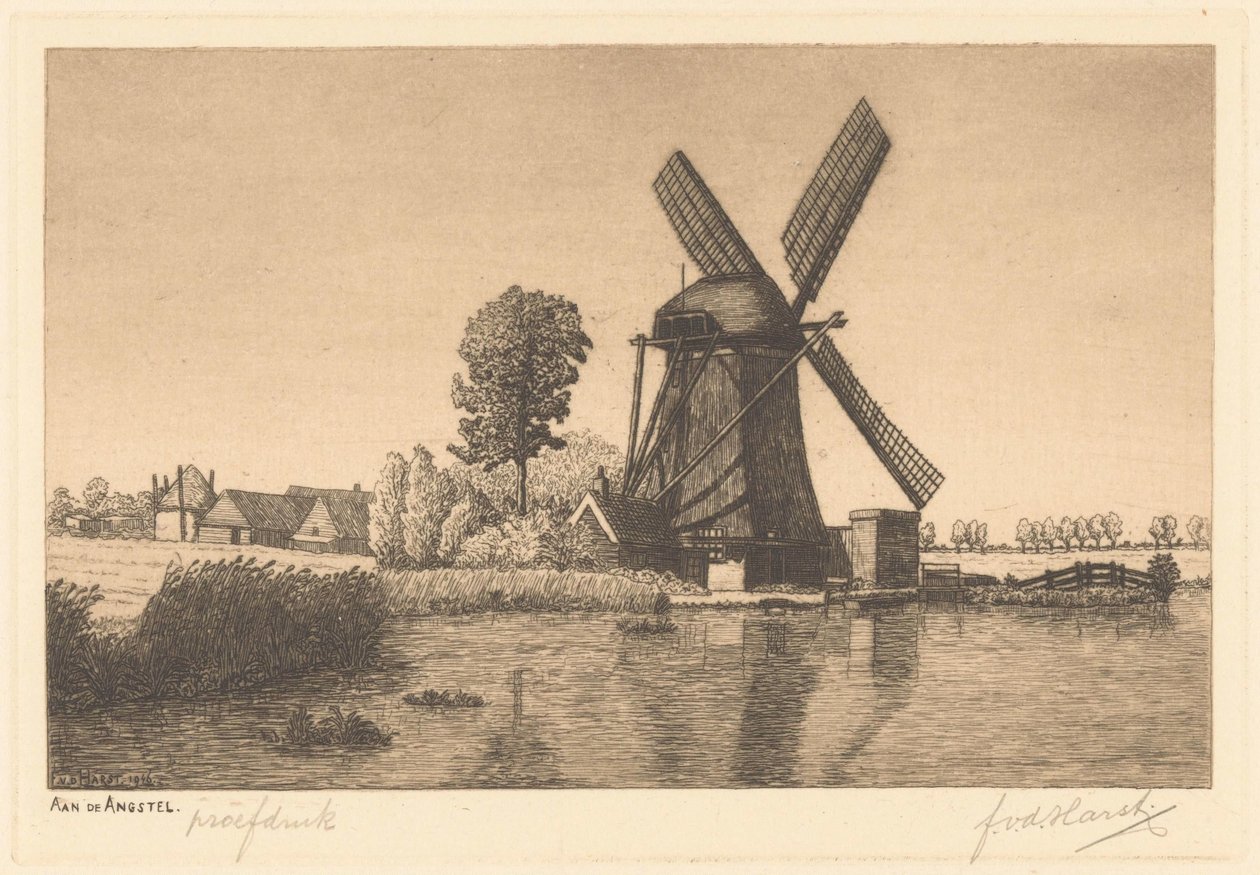 By the Angstel by Frederik van der Harst (signed by artist)