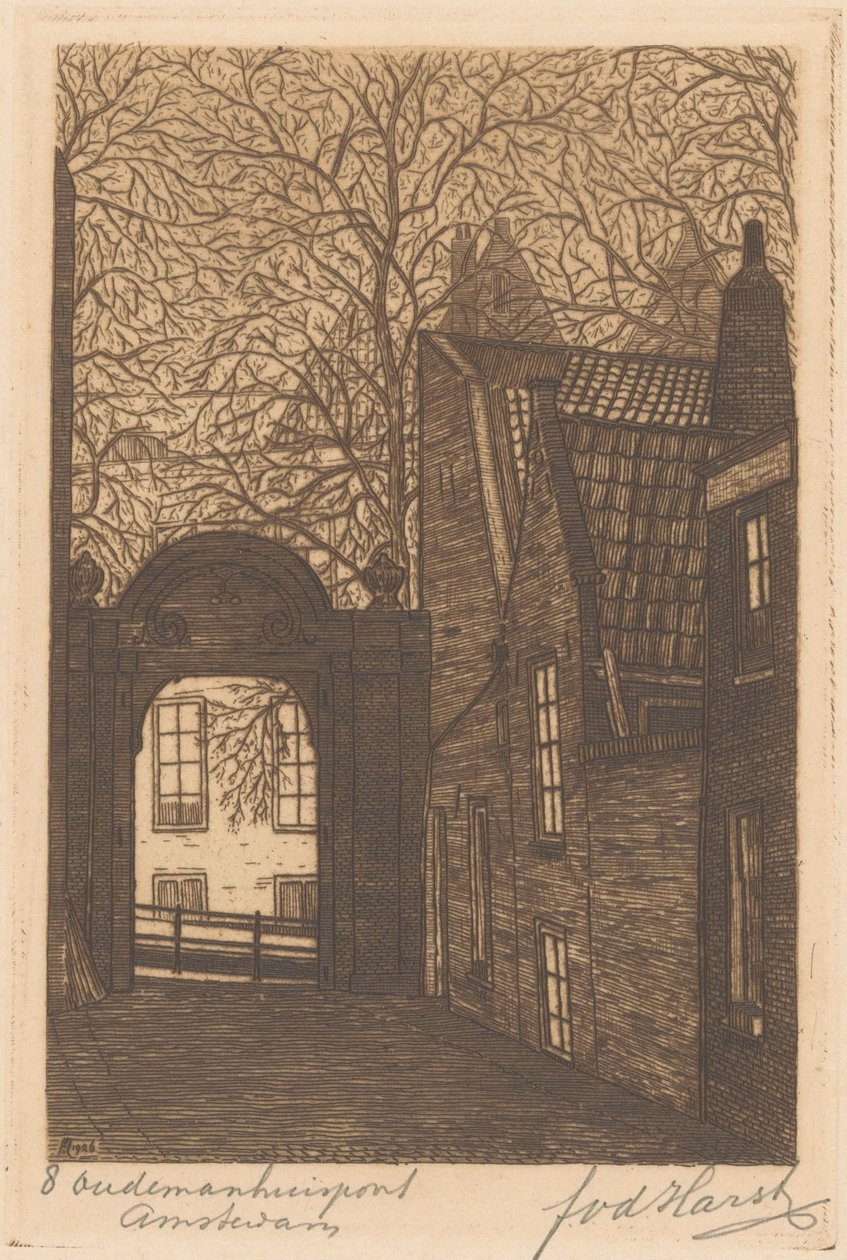 Oudemanhuispoort in Amsterdam by Frederik van der Harst (signed by artist)