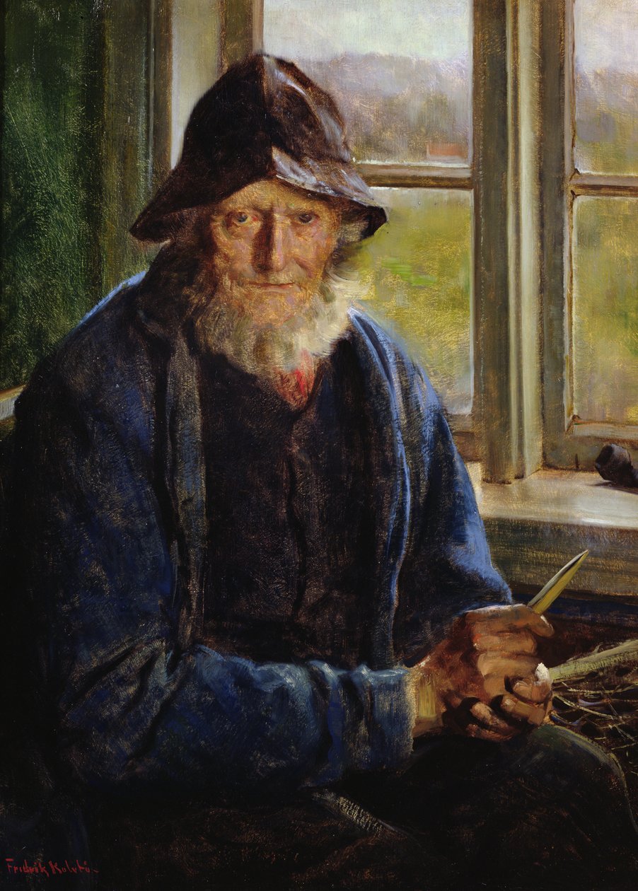 Fredrik_Kolstoe_-_Old_Fisherman_(oil_on_