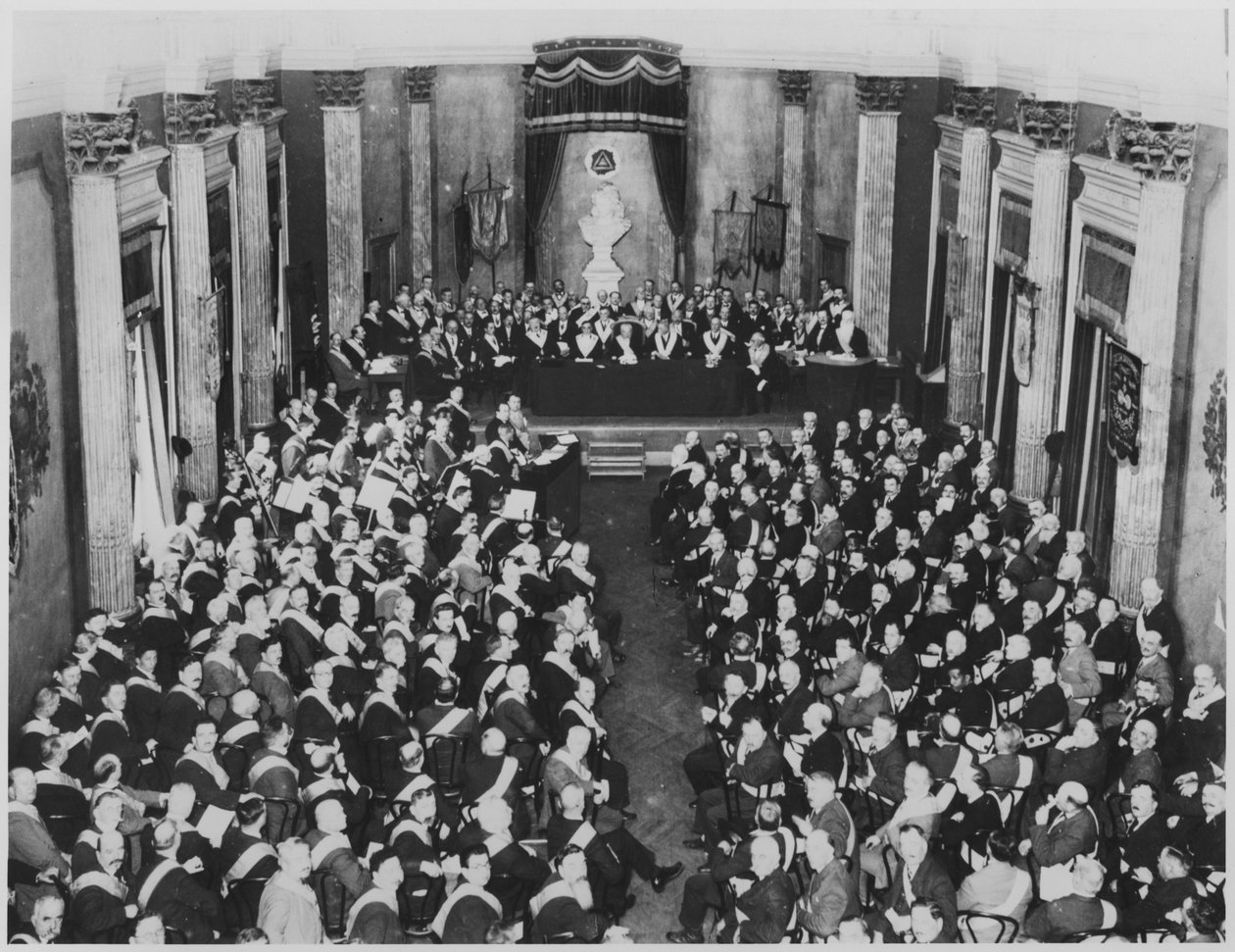 Freemasons at the Grand Orient celebrating the centenary of the 1789 French Revolution, Paris by French Photographer