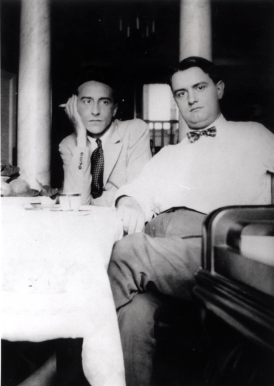 Jean Cocteau and Georges Auric at Villefranche sur Mer by French Photographer