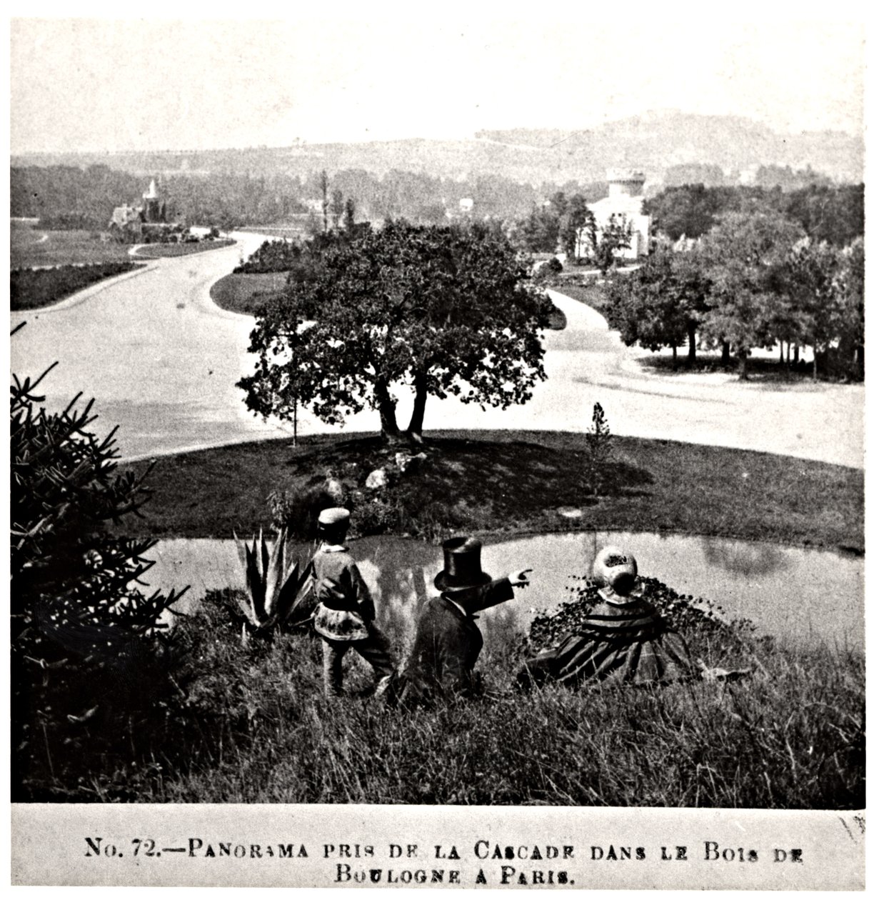 Panoramic view of the Bois de Boulogne, taken from the waterfall, c.1860-70 by French Photographer