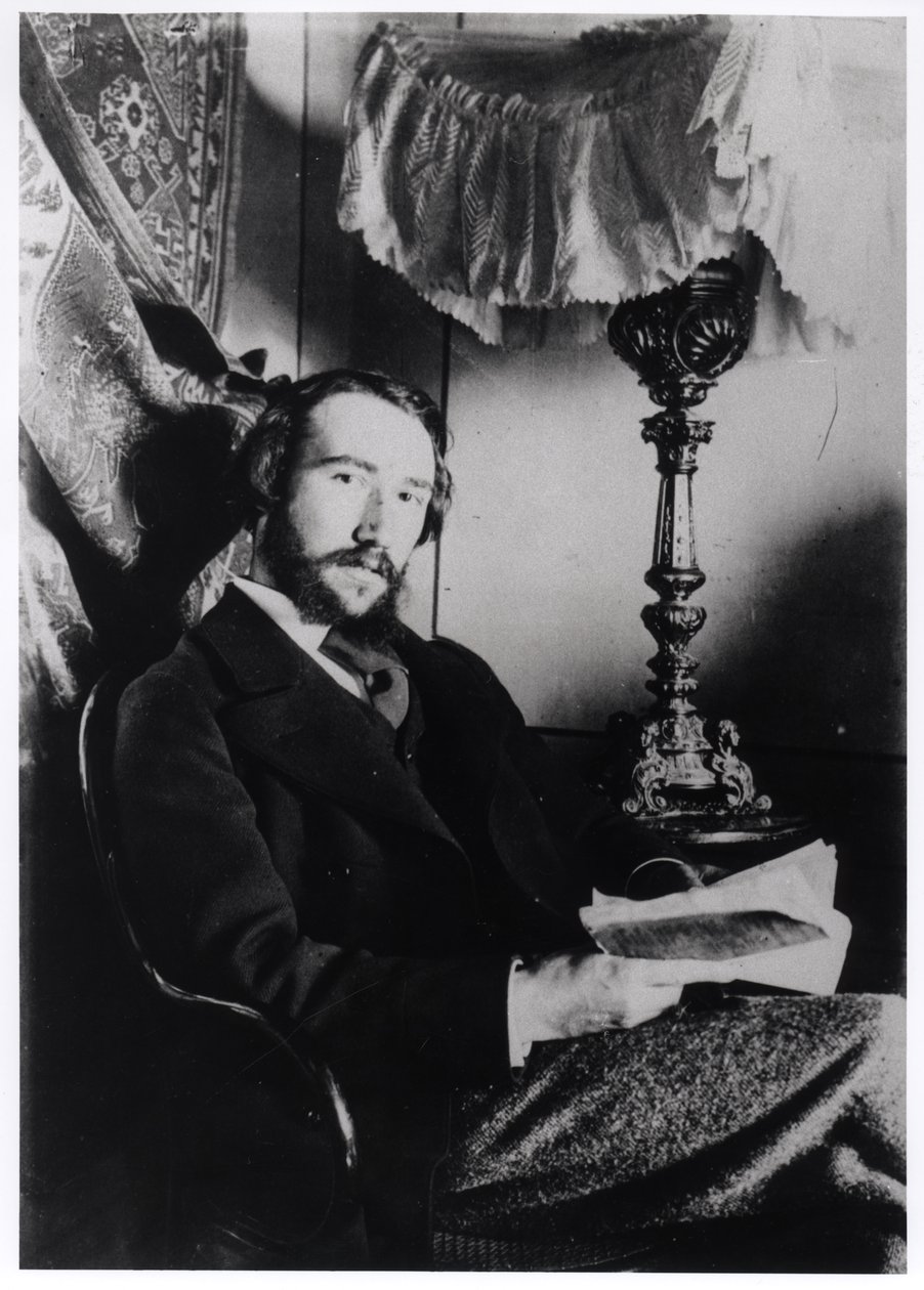 Portrait of Andre Gide (1869-1951) in his apartment in Paris, 1894 by French Photographer
