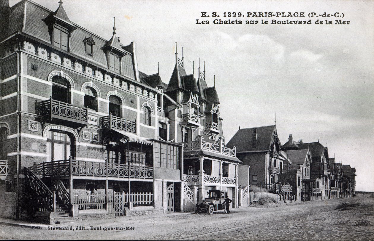 Chalets on the Boulevard de la Mer, Paris-Plage, c.1910 by French Photographer