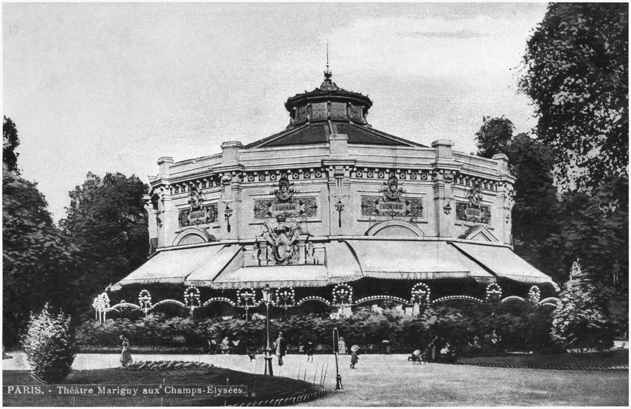 Postcard depicting Marigny Theatre, Champs-Elysees, Paris, before 1914 by French Photographer