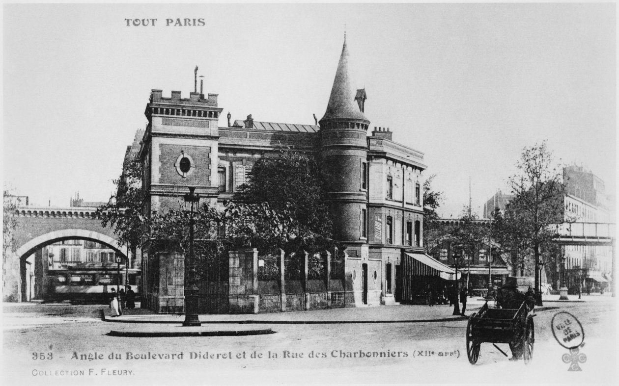 Postcard depicting the corner Boulevard Diderot and Rue des Charbonniers, Paris, c.1900 by French Photographer