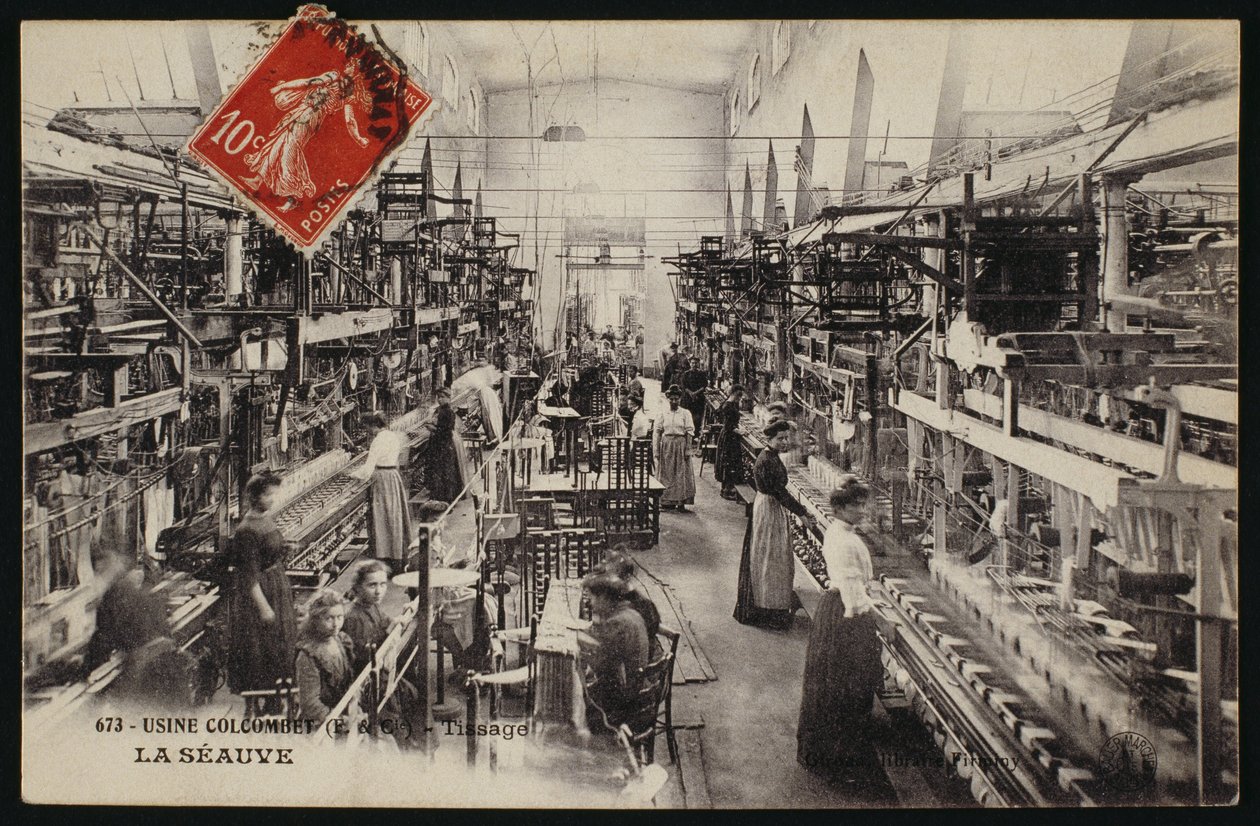 Weaving Factory Colcombet in La Seauve, Haute-Loire, c.1900 by French Photographer