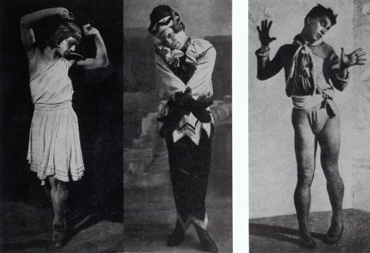 Vaslav Nijinsky in the Role of Narcisse, Petrouchka and Till Eulenspiegl by French Photographer