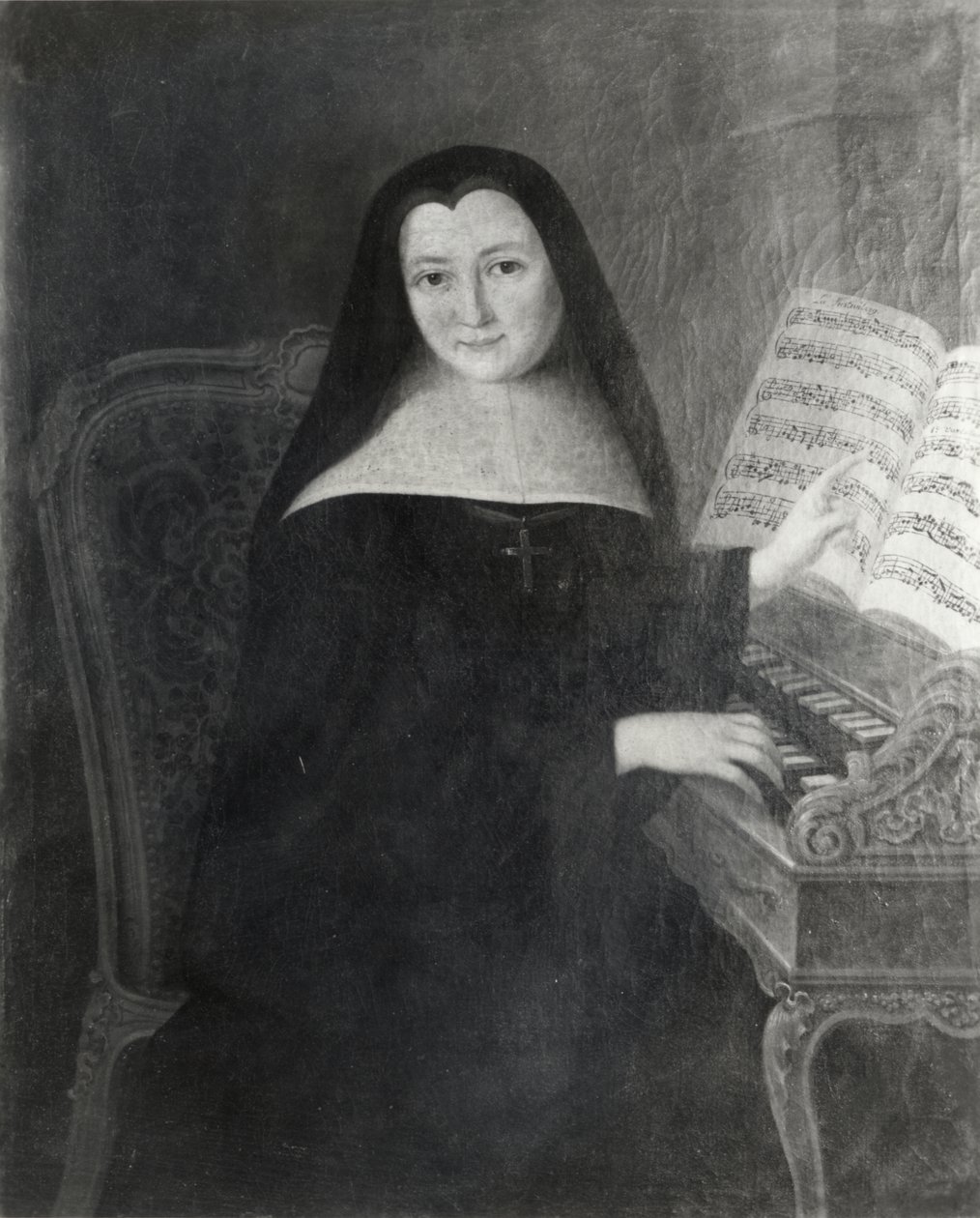 A Nun from the Abbaye de Montmartre Teaching the Harpsichord by French School