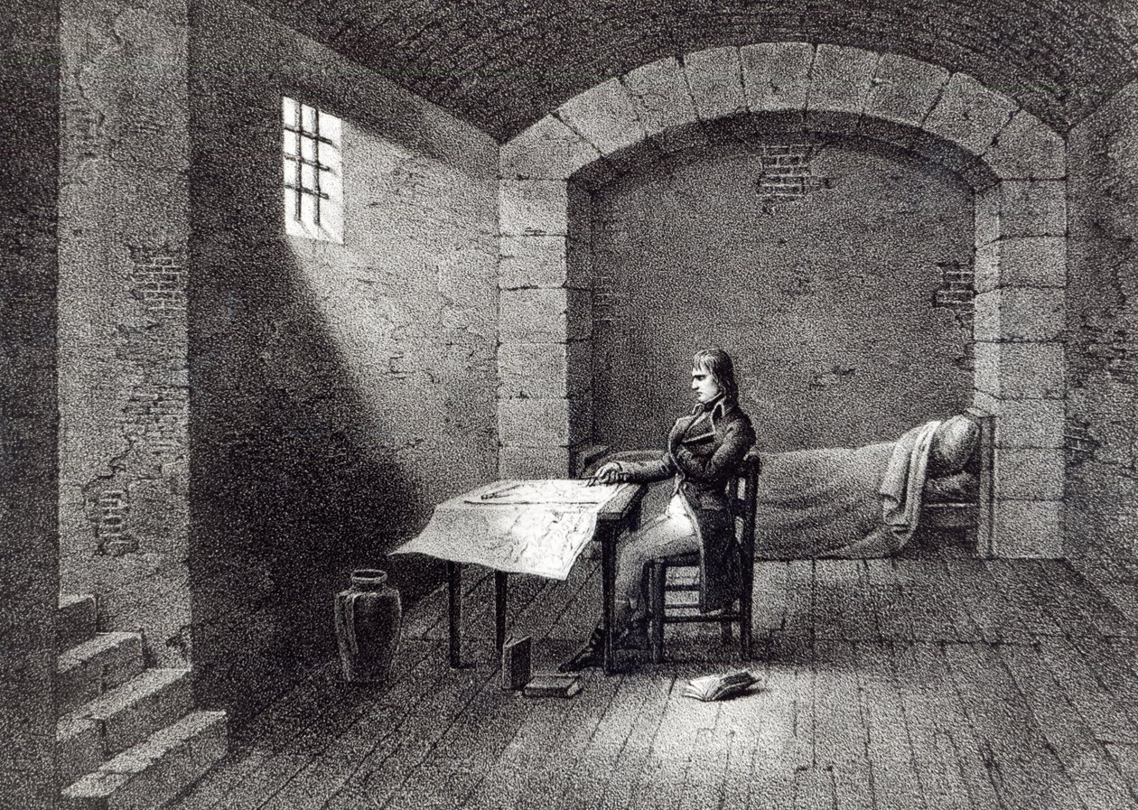 Brigadier-General Bonaparte in Prison in the Fort Carre in Nice, Engraved by Jean-Baptiste Jobard (1792-1861) by French School