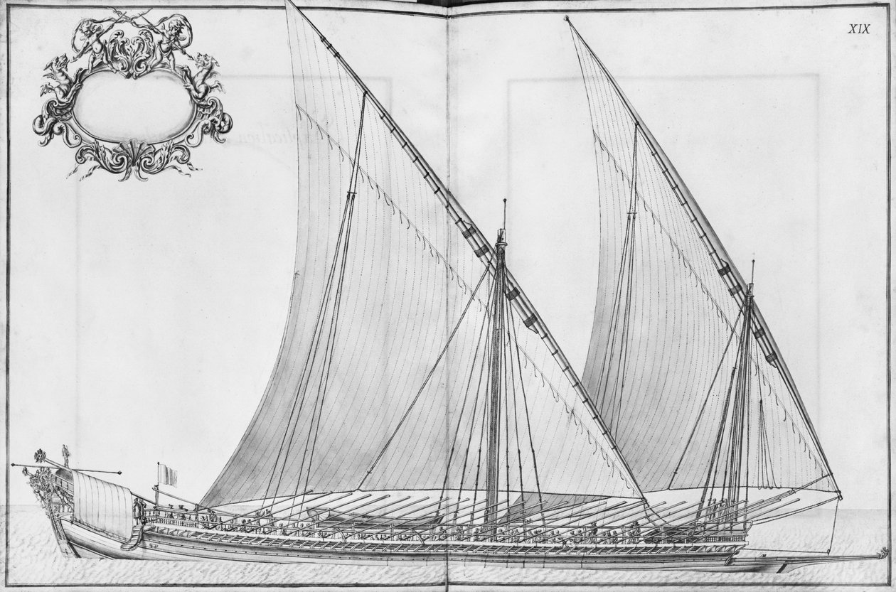 Building, Equipping and Launching of a Galley, Plate XIX by French School