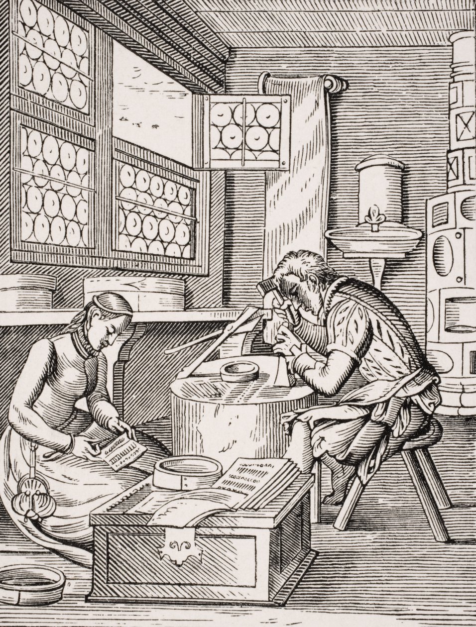 Clasp Maker, reproduction of a woodcut by Jost Amman from 