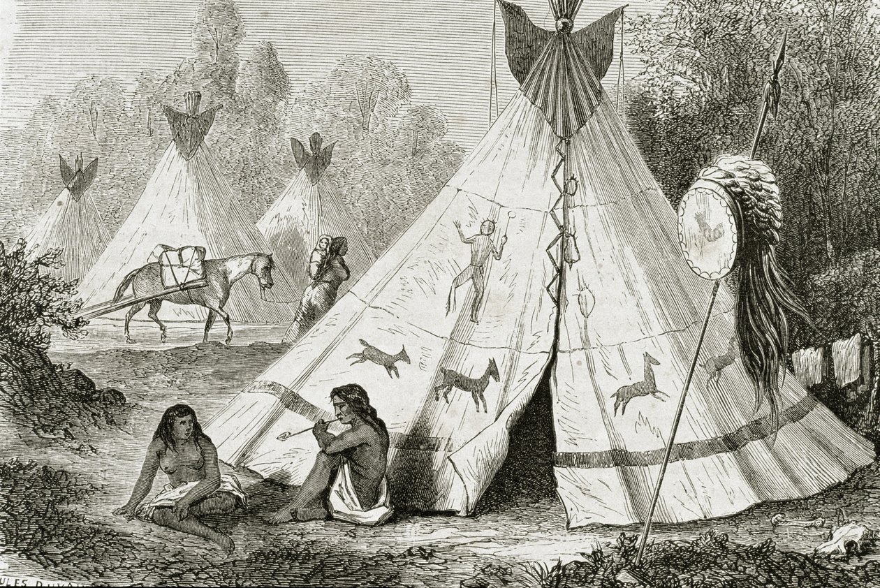 Comanche Indian Camp in the 1850s, from 