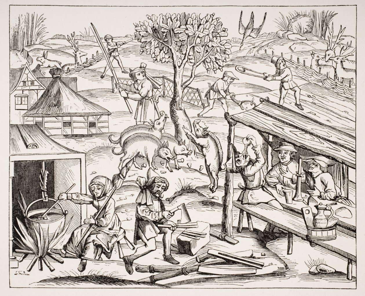 Country Life, After a Woodcut in a Folio Edition of Virgin, Published in Lyons, 1517, from 
