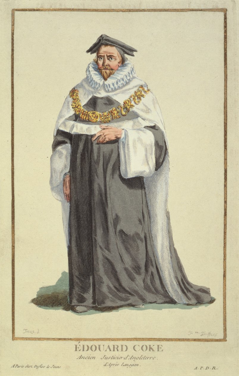 Edward Coke, engraved by Pierre Duflos, 1780 by French School
