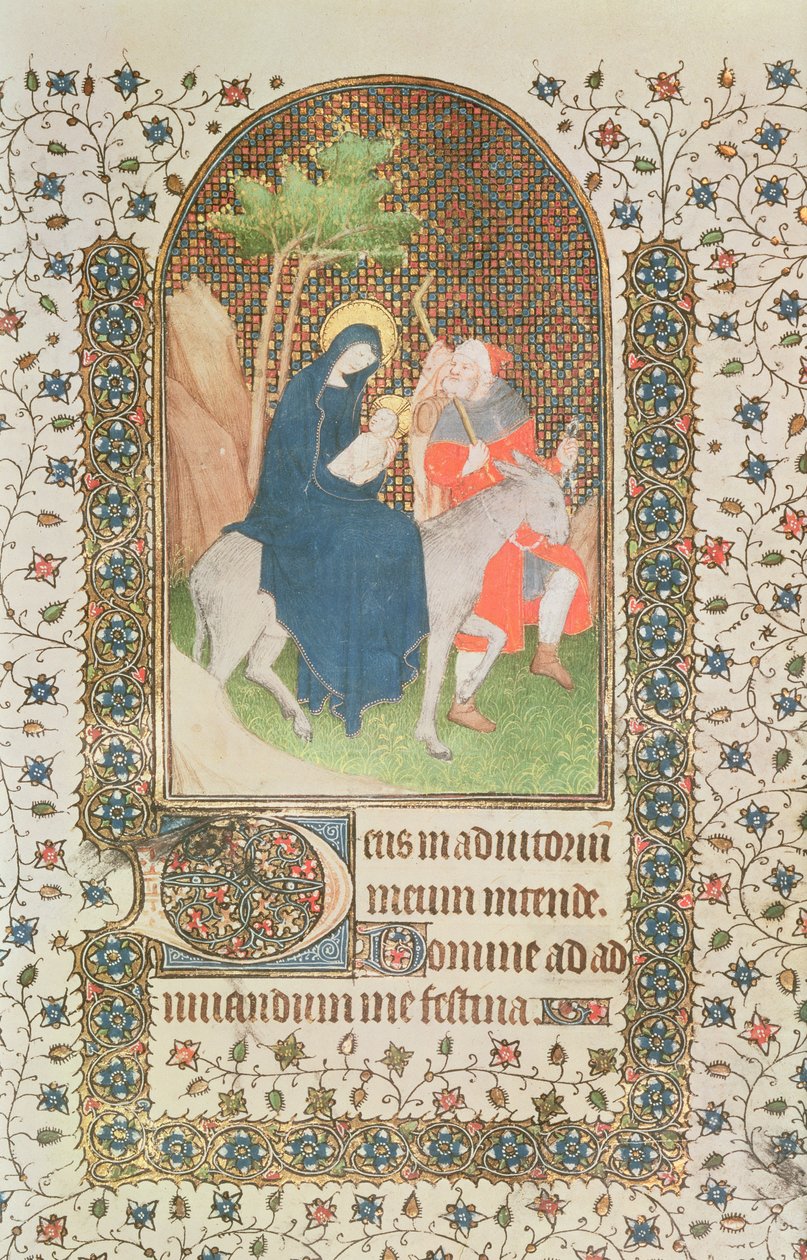 Flight into Egypt, French, 14th century by French School