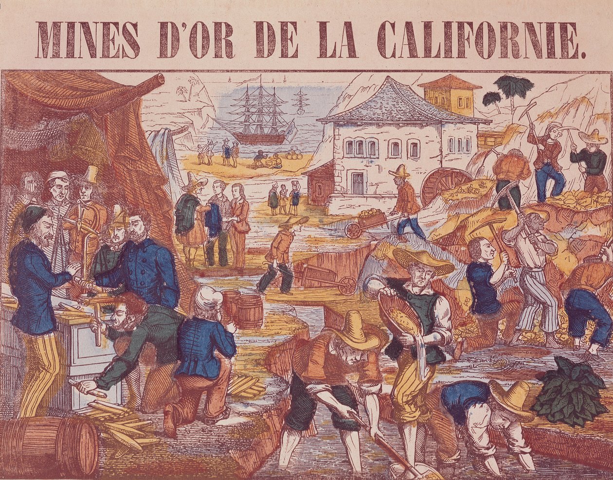 Gold Mines of California by French School