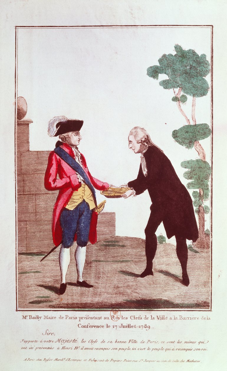 Jean Sylvain Bailly Presenting Louis XVI with the Keys to the City of Paris, 17th July 1789 by French School