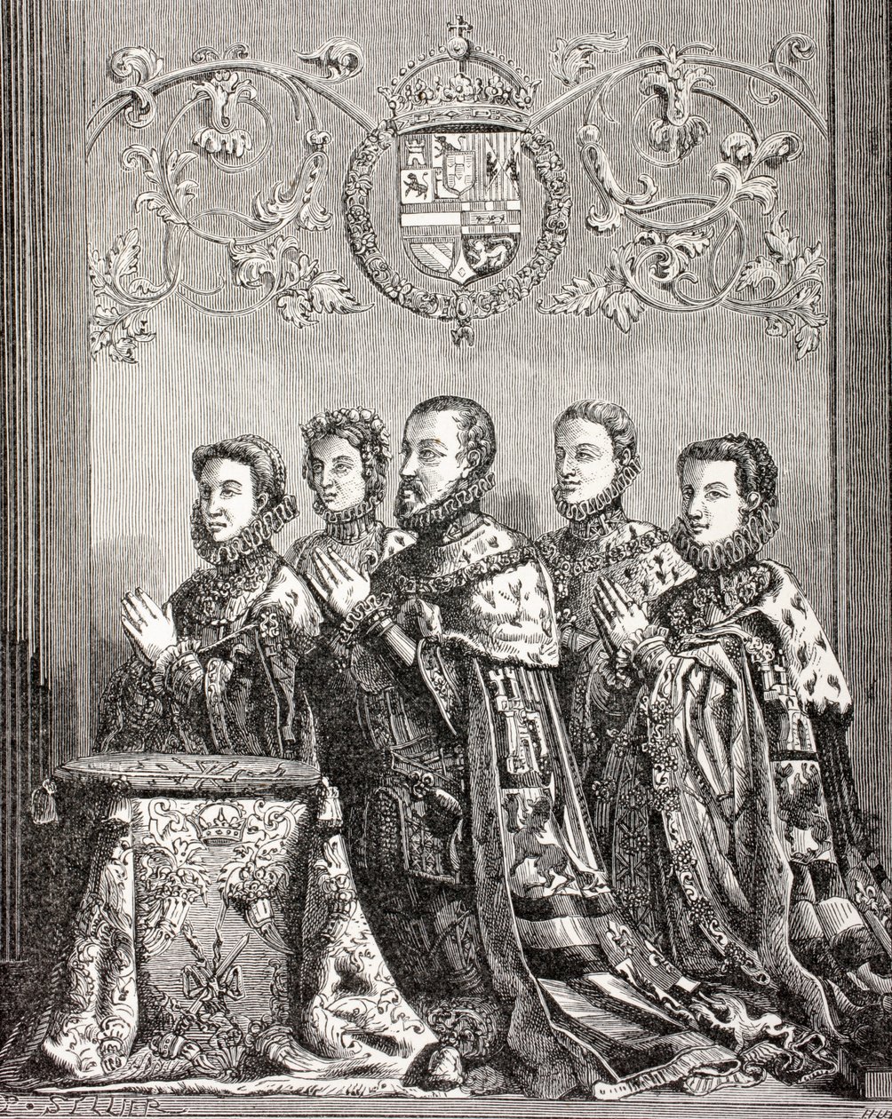 King Philip II of Spain with his three wives, from 