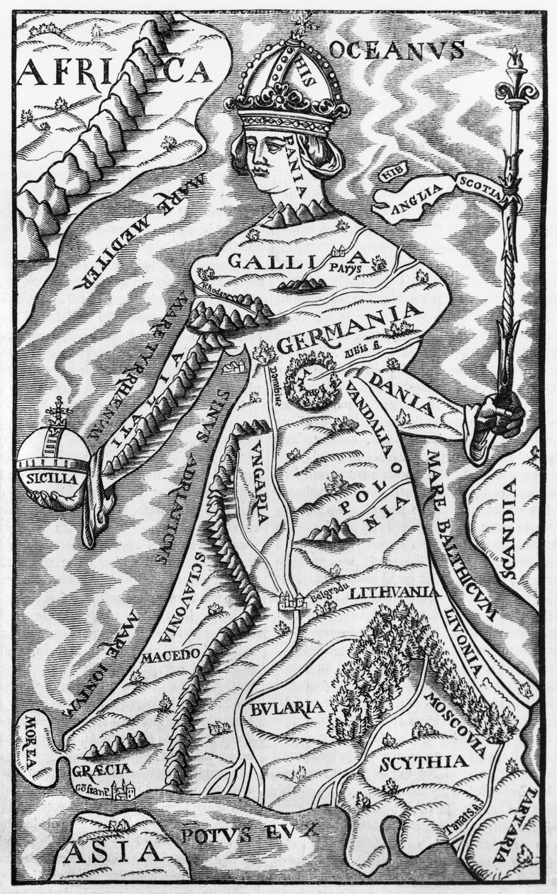 Map of Europe, illustration from Le Magasin Pittoresque by French School