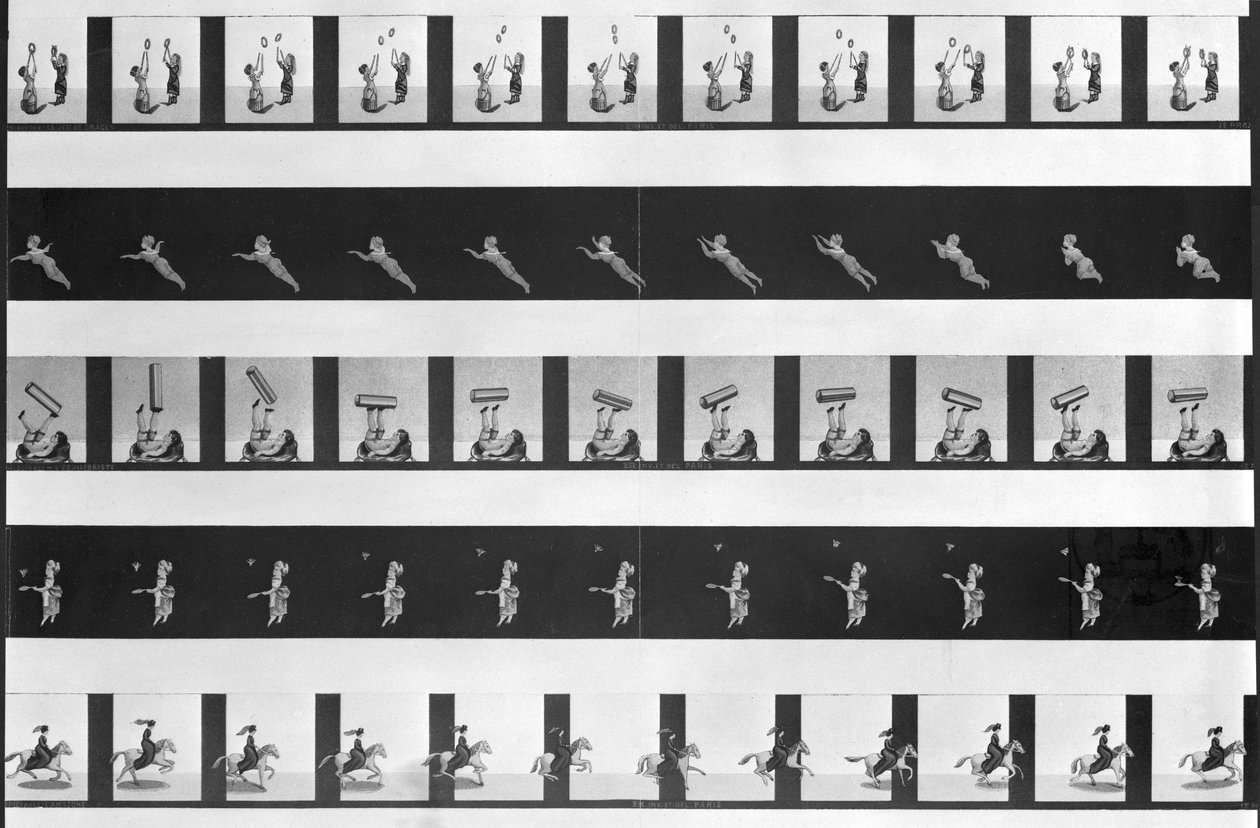 Picture strips for a praxinoscope, late 19th century by French School