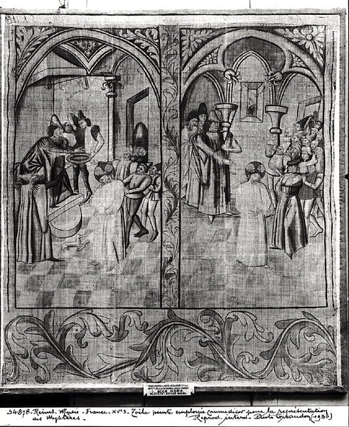 Pilate Washes His Hands, Ecce Homo, One of Four Sets for a Performance of the Mystery of the Passion, from Hotel-Dieu, Reims by French School