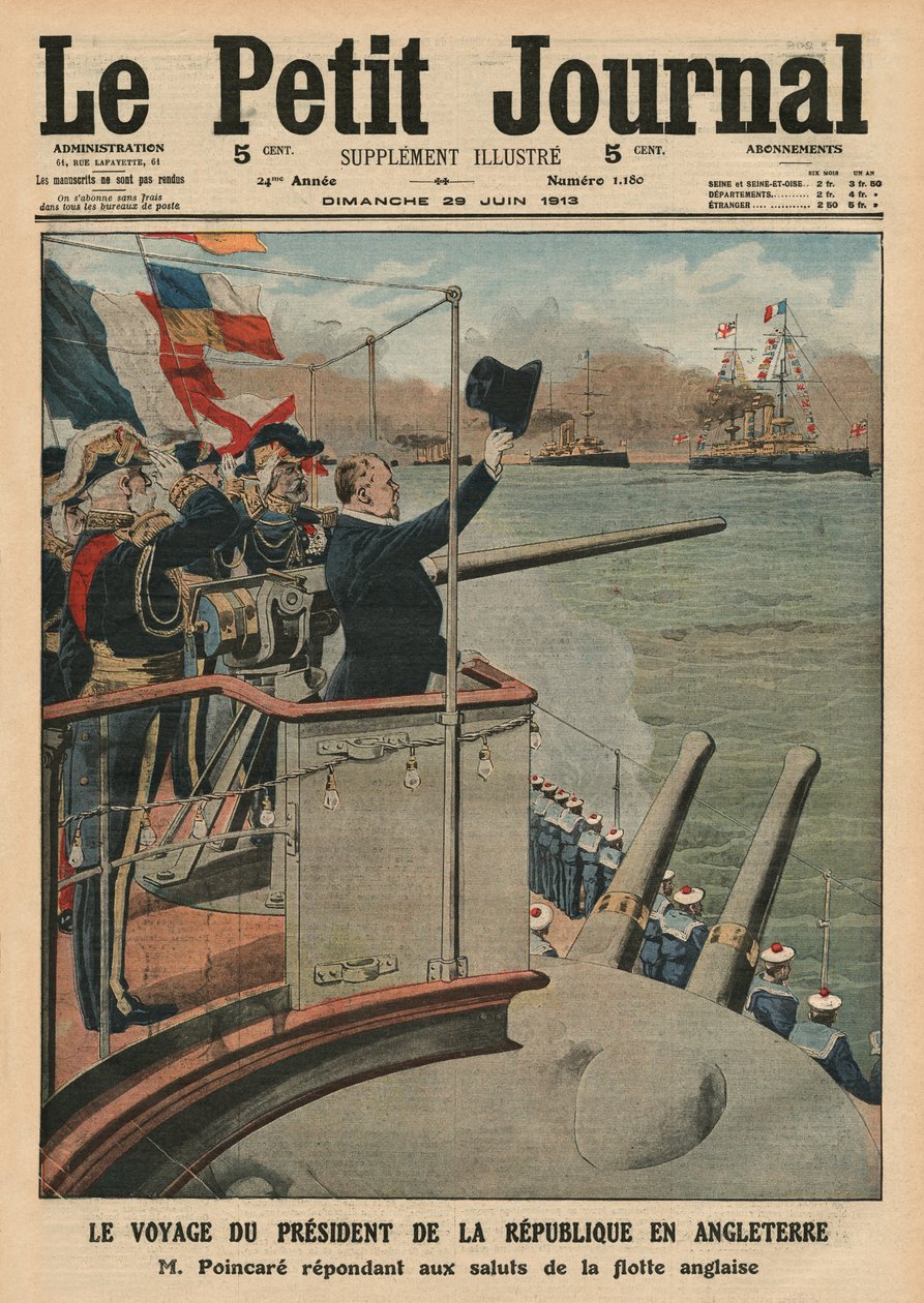 Presidential trip of Raymond Poincare to England, front cover illustration from 