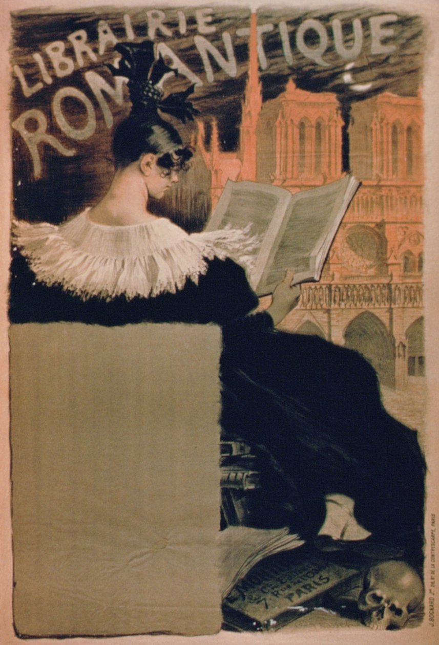 Romantic Bookshop, Paris by French School