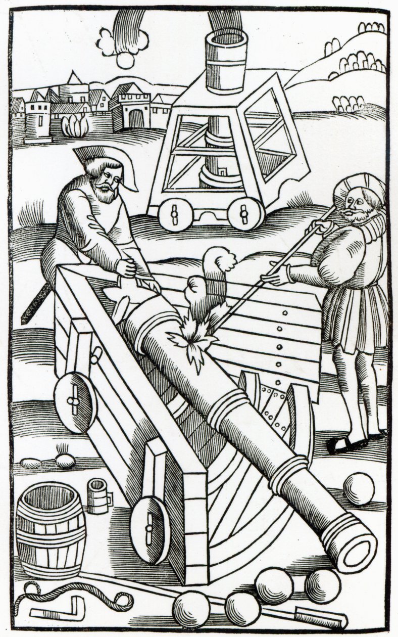 Soldiers Firing a Cannon, Illustration for 