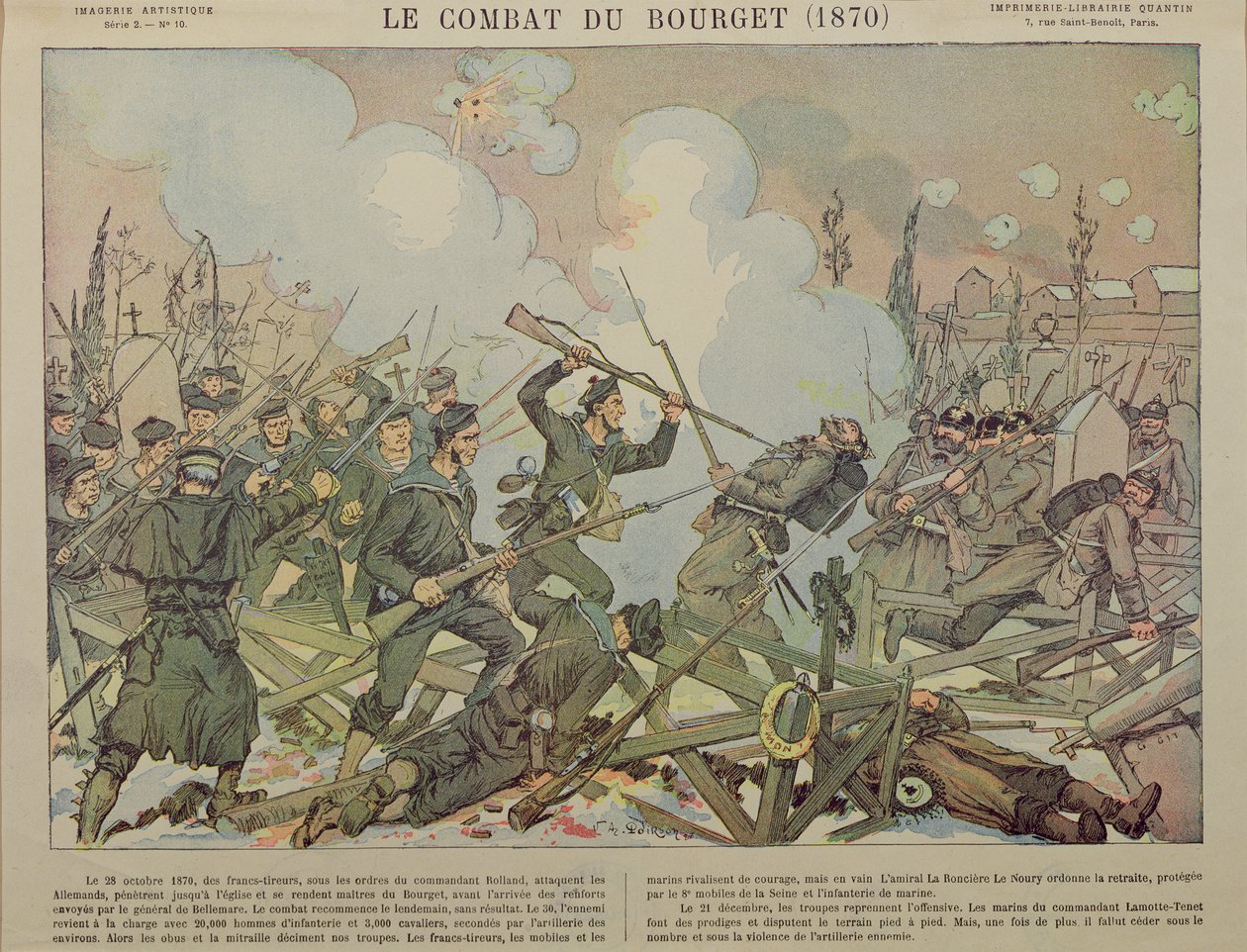 The Battle of Bourget by French School