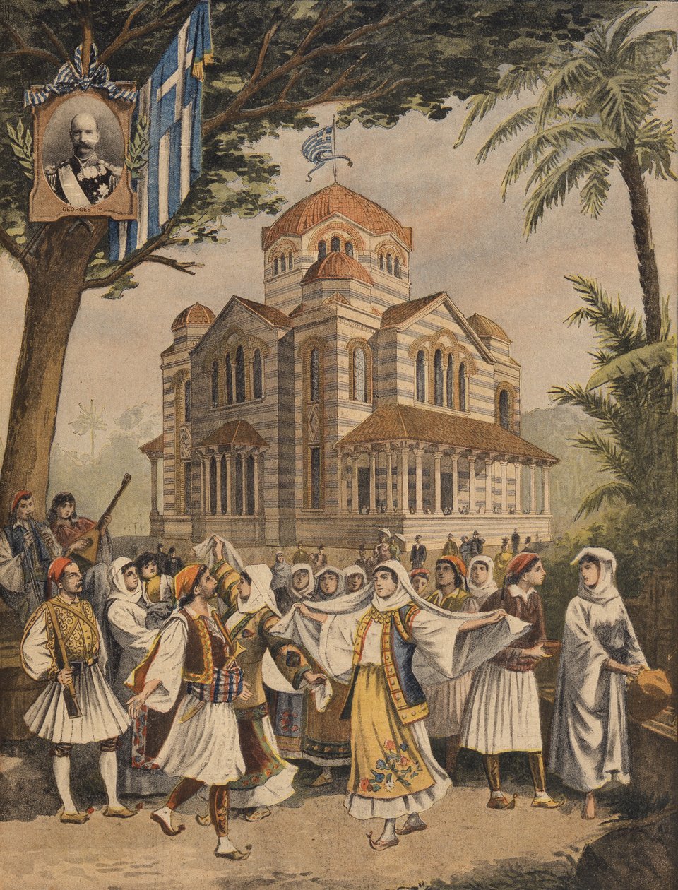 The Greek Pavilion at the Universal Exhibition of 1900, Paris, Illustration from Le Petit Journal, 6th May 1900 by French School