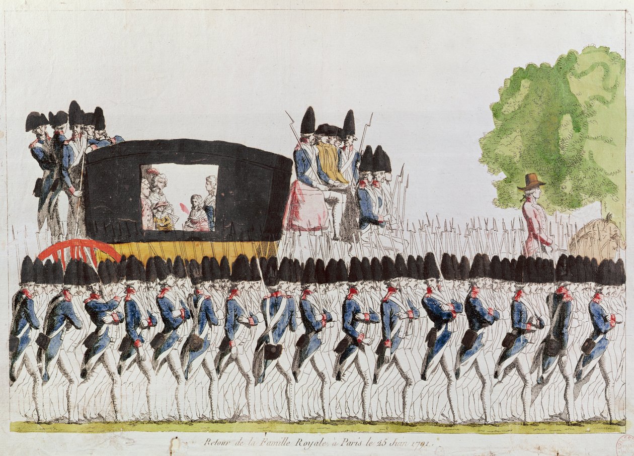 The Return of the Royal Family to Paris, 25 June 1791 by French School